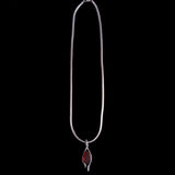 Vintage Sterling Silver Necklace with Amber Pendant