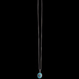 Sterling Silver Necklace with Flower Turquoise Pendant
