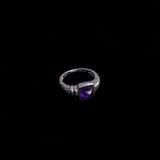 Sterling Silver Ring with Purple Amethyst Stone