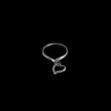 Vintage Silver Heart Dangle Pinky Ring