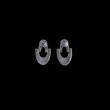 Sterling Silver Double Moon Stud Earrings