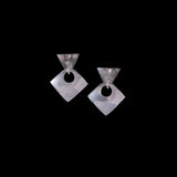 Mexico Sterling Silver Geometric Earrings with Gold Detail