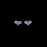 Sterling Silver Small Hearts Stud Earrings