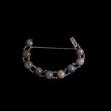 Sterling Silver and Grey Agate Link Bracelet