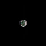 Sterling Silver Ring with Oval Green Stone