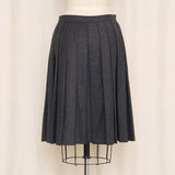 Courreges Vintage Grey Wool Pleated Skirt