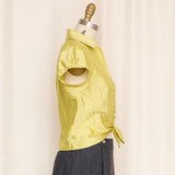 Peter Nygård Satin Collared Blouse in Mustard Yellow