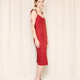 Joseph Suede Rust Midi Dress