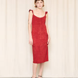 Joseph Suede Rust Midi Dress