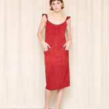 Joseph Suede Rust Midi Dress