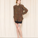 Gucci Vintage 1970's  Silk Printed Blouse