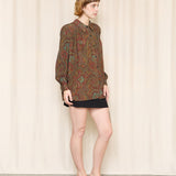Gucci Vintage 1970's  Silk Printed Blouse