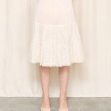 Vintage Pink Slip Skirt with Floral Embroidery