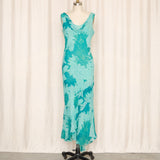 Teal Blue Silk Bias Cut Gown