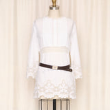 Blumarine Cotton Cream Tunic with Lace Trim