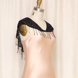Black Beaded Collar Scarf