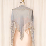 Vintage Grey Beaded Shawl