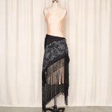 Mary McFadden Black Shawl with Fringe Details