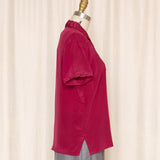 Fuscia Silk Hand Embroidered Blouse