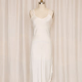 Maryann's White Bias Cut Silk Slip