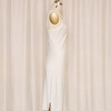 Maryann's White Bias Cut Silk Slip