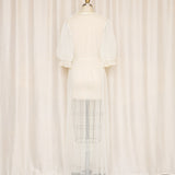 Vintage Sheer Robe with Satin Embroidered Collar