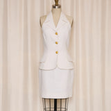 Vertigo Paris White Skirt and Vest Set
