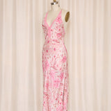 August Silk Pink Floral Lace Trim Slip