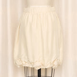 Moschino Beige Silk Skirt with Floral Trim