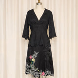 Vertigo Paris Silk Embroidered Skirt