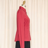 Philosophy di Alberta Ferretti Red Peplum Button Up Top