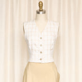 Escada Linen Checkered Vest, Made in Italy