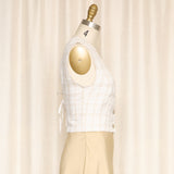 Escada Linen Checkered Vest, Made in Italy