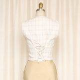 Escada Linen Checkered Vest, Made in Italy