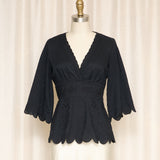 Saks Fifth Avenue Cotton Black Blouse