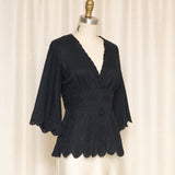 Saks Fifth Avenue Cotton Black Blouse