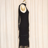 Silk Black Halter Neck Cocktail Dress