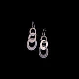 Sterling Silver Layered Ovals Drop Earrings