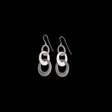 Sterling Silver Layered Ovals Drop Earrings