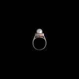 14K Pearl Ring with Surrounding Stones