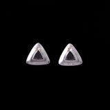 Sterling Silver Triangular Stud Earrings with Onyx Stone