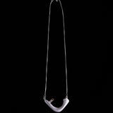 Sterling Silver Modernist Sculptural Necklace with Large Abstract Pendant