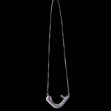 Sterling Silver Modernist Sculptural Necklace with Large Abstract Pendant