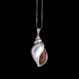Sterling Silver Large Shell Shaped Pendant Necklace