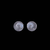 Sterling Silver Round Bird Stud Earrings