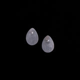 Sterling Silver Teardrop Stud Earrings with Diamond Shaped Onyx Stone