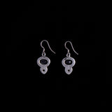 Sterling Silver Tiered Earrings with Garnet Stones