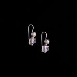 Sterling Silver Amethyst and Pearl Tiered Drop Earrings