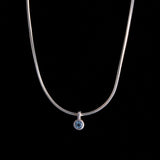 Sterling Silver and Blue Gemstone Choker Necklace