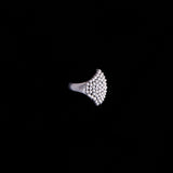 Fine Silver Modernist Caviar Ring